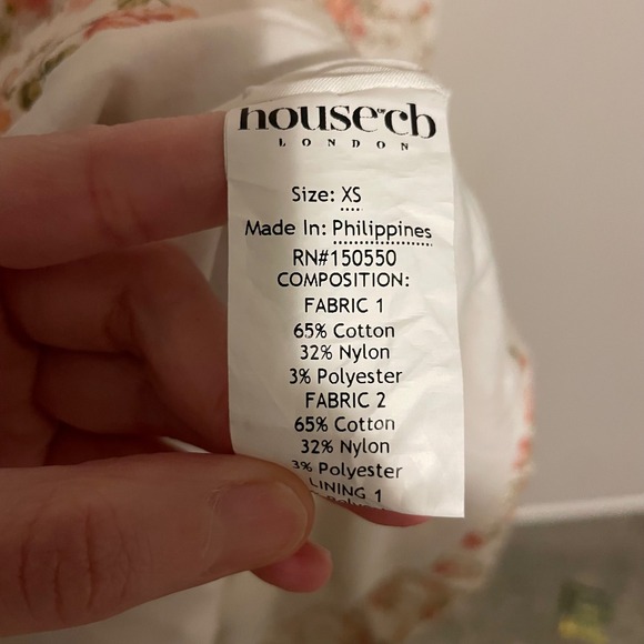 House of CB Carmen Bustier Sundress rose floral print XS coquette wedding bride - Picture 10 of 10